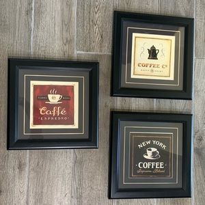 Set of 3 Pictures, perfect for that coffee bar!
